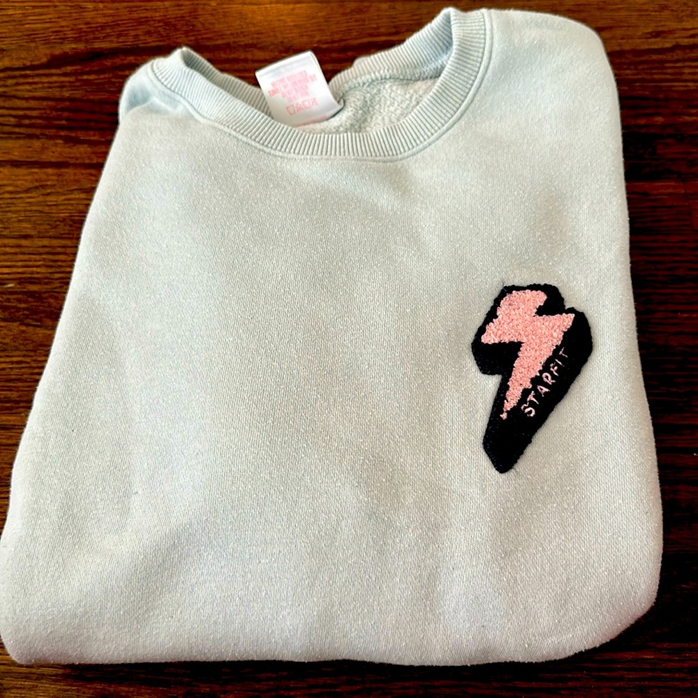 Starfit light blue bolt crewneck. Size S/M